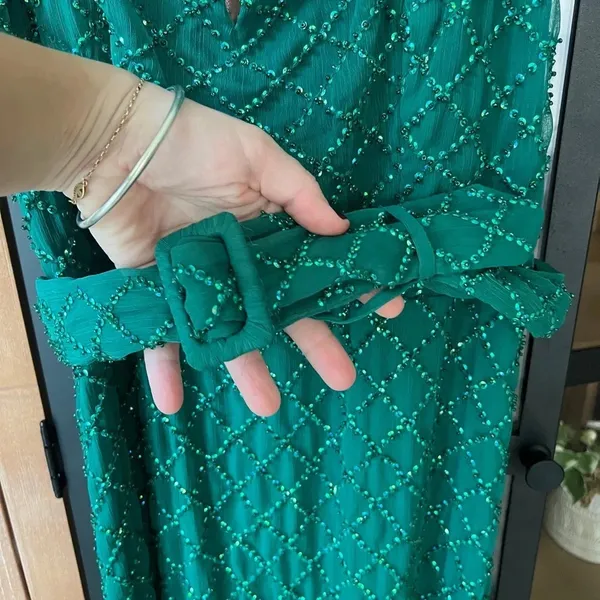 Show Me Your Mumu emerald mini sequin dress belt cocktail eras sparkly twilight - Image 3