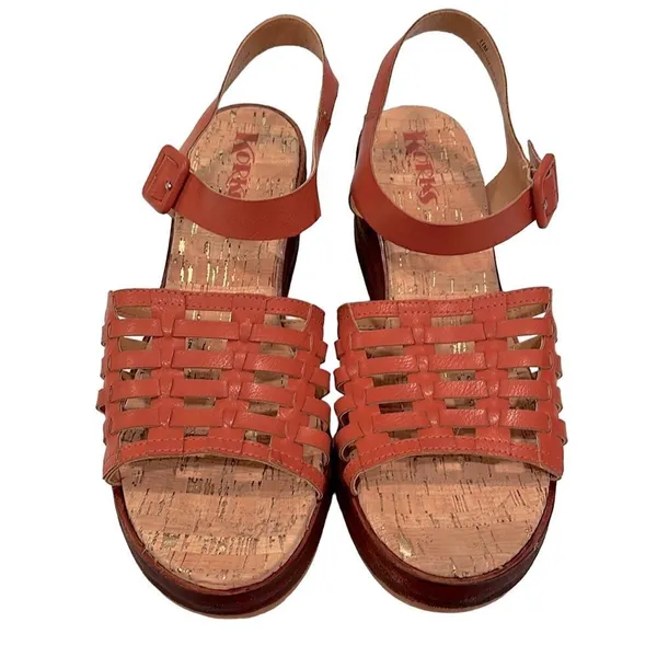 KORKS‎ Marley Faux Leather Sandal Women's 11 Orange Upper Cushioned Cork NWOT - Image 7