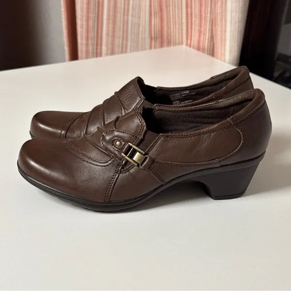 Earth Origins Roxanne Brown Leather Clogs Size 8.5M - Image 3