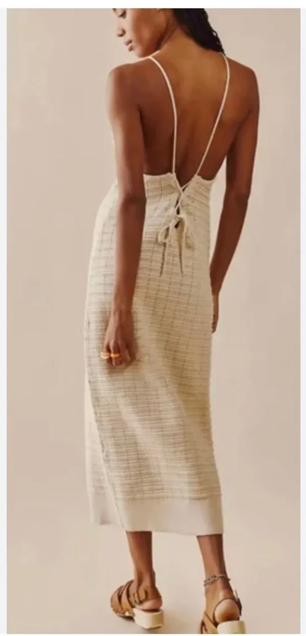 NWT Free People Beach Mallorca tan knit dress xs - Image 2