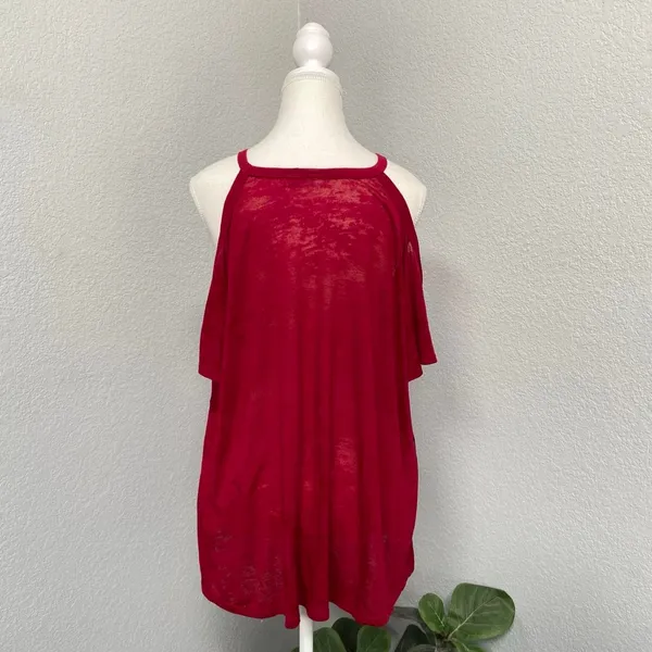 Harley Davidson Cold Shoulder Cutout Top Allover Burnout Flowy High Low Hem Y2k - Image 5
