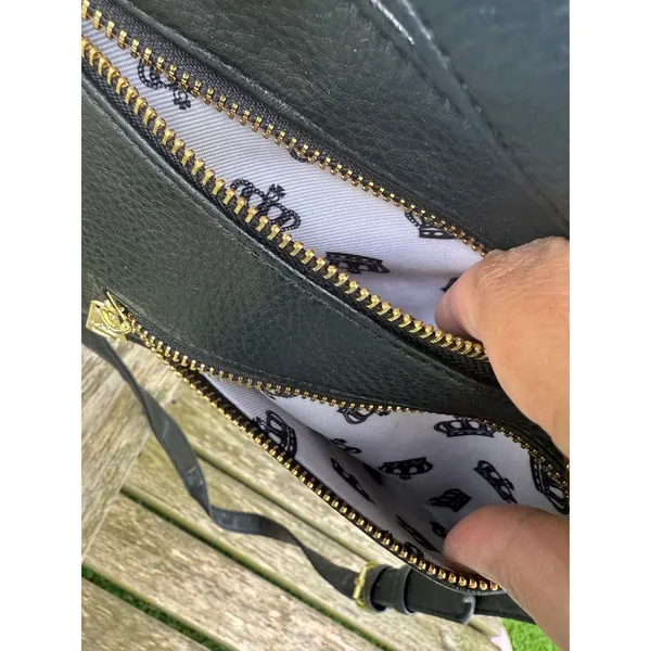 Juicy Couture Black Faux Leather‎ Moto Chic Crossbody Shoulder Bag Zipper NWOT G - Image 7