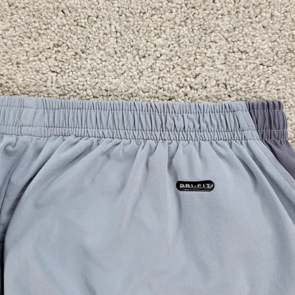 Nike Womens Dri Fit Shorts M Blue Gray Brief Lined Gym Running Active Pull On - Image 10