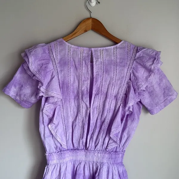 LoveShackFancy Natasha Ruffled Sleeve Tie Dye Mini Dress Small - Image 7
