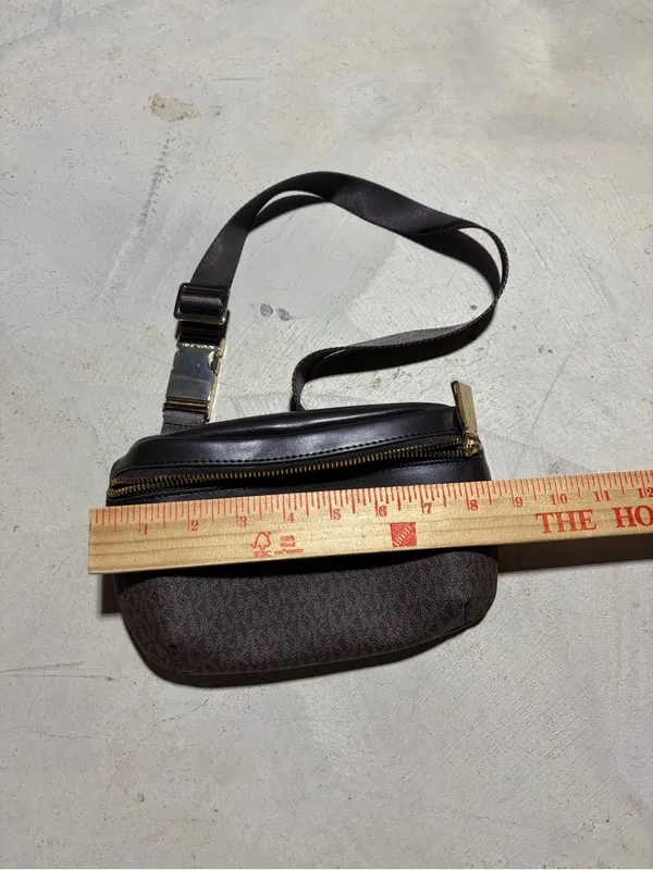 Michael Kors Brown Monogram logo Belt Bag with Gold Hardware - Image 8