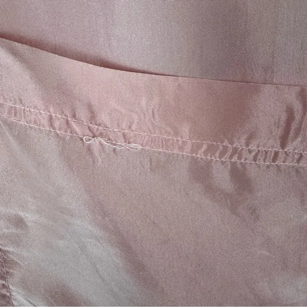 Vintage 100% Silk Blouse Button Down‎ Light Pink Sz Medium 90's Shoulder Pads - Image 9