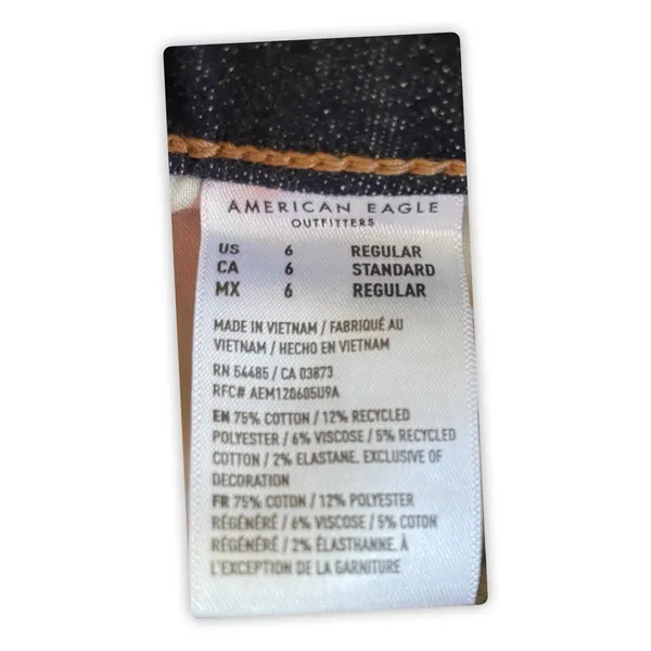 American Eagle Kick Boot Jeans Womens 6 Dark Wash Stretch Mid Rise Denim - Image 7