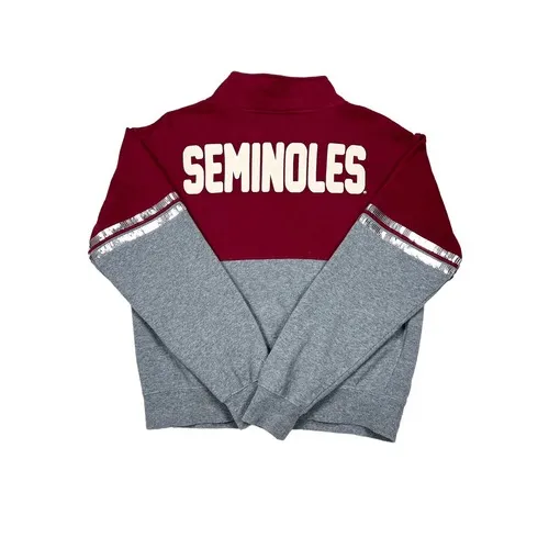 Colosseum Florida State FSU Cropped Spirit Jersey 1/2 Zip Sweatshirt Size‎ Small - Image 2