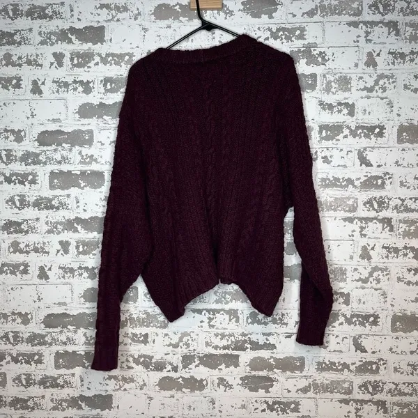Aerie | women purple cropped knitted sweater - Image 7