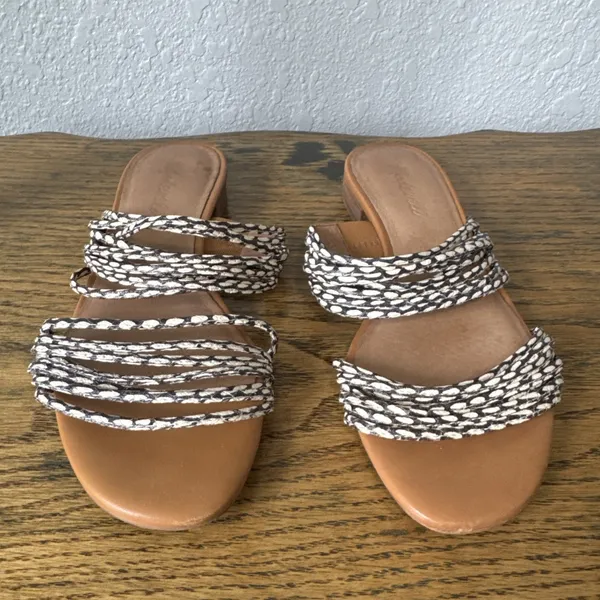 Madewell Snake Embossed Strappy Flat Slide Sandal Women’s Size 7 Casual Summer - Image 4