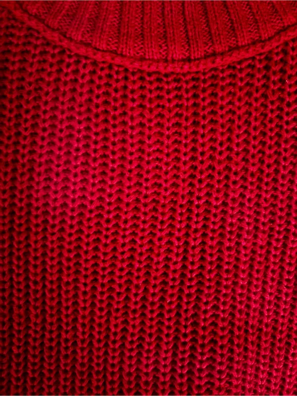 wild fable Red Ribbed Crewneck Sweater - Image 3
