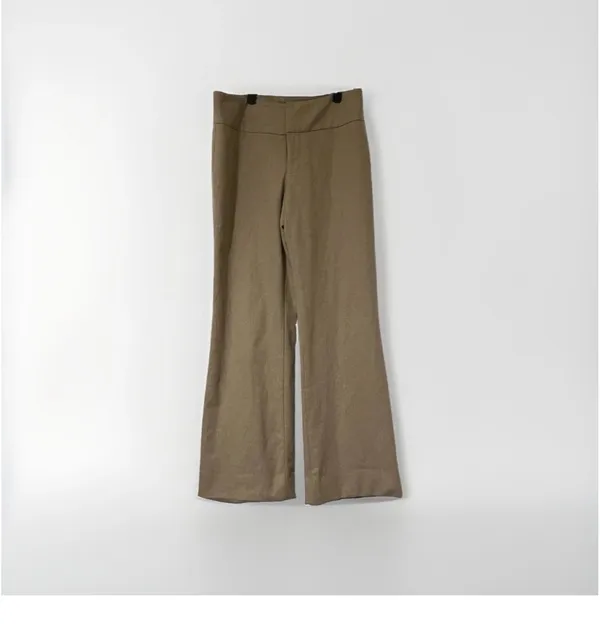 Banana Republic 2003 Y2K RN 54023 Beige Wool Blend Wide Leg Pants Women’s Size 4 - Image 3