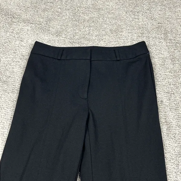 J McLaughlin Pants Womens 4 Black Straight Leg Stretch Ponte Ankle Slits Career - Image 2
