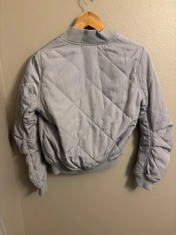 Fore quilted silver bomber jacket - Image 2