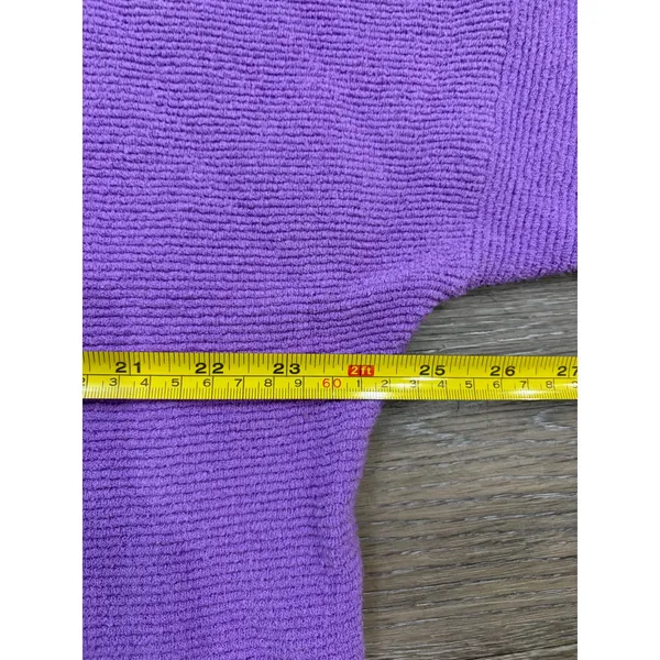 Free People Oversized Turtleneck Sweater Purple Ribbed Knit Small - Image 5