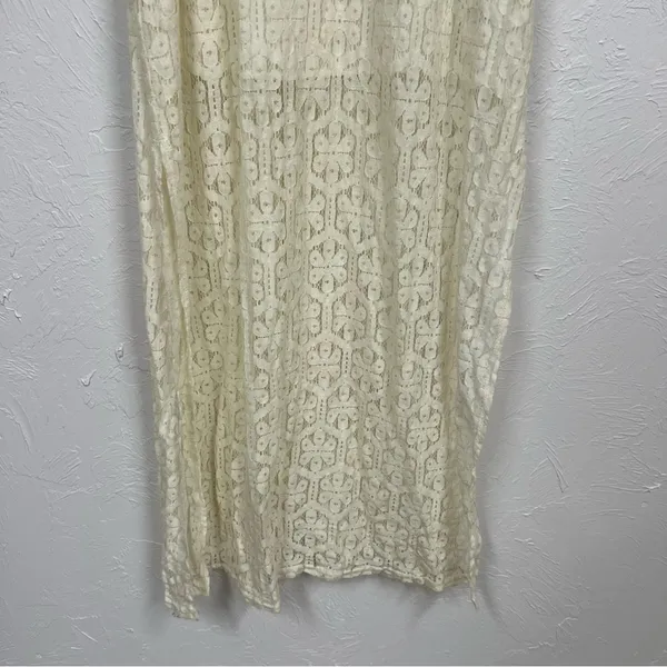 Gentle Fawn Gream Lace Embroidered Maxi Dress Womens L Boho Festival Sleeveless - Image 4