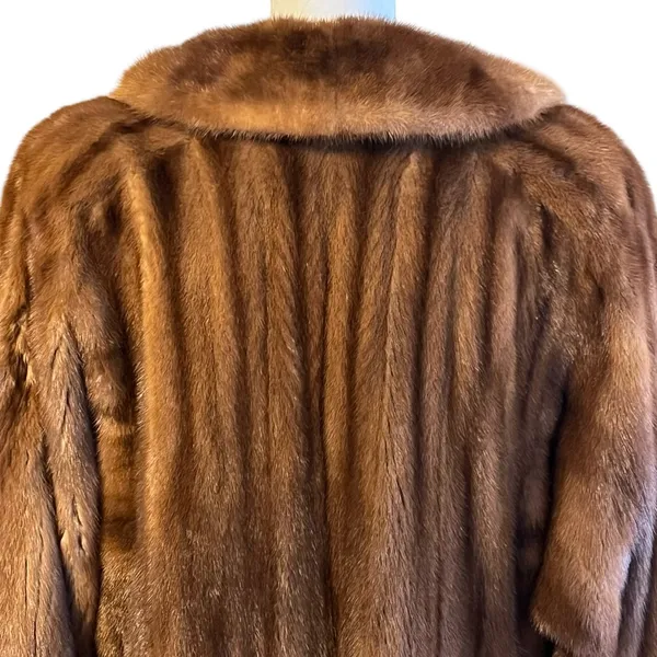 Vintage Nina Ricci Natural Female Let Out Mink Fur Coat Size M Genuine Womens - Image 5