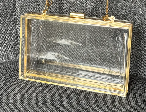 Acrylic Clear Gold Clutch Purse - Image 2