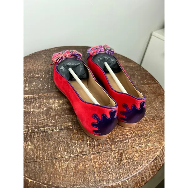 Dream Walkers Women Pink Purple Metallic Bow‎ Pointed Toe Flats Size 38 - Image 8