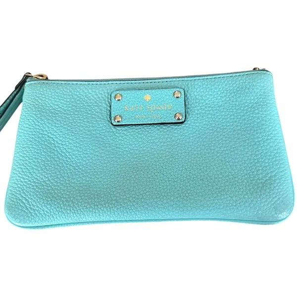 Kate Spade Chrissy Berkshire Wristlet Purse Wallet Blue Leather - Image 4