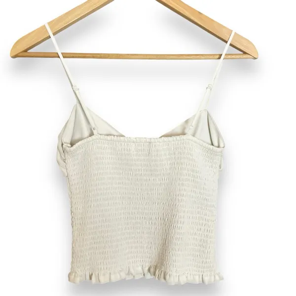 Aritzia Wilfred Ballet Camisole Top White Shirred Smocked Chiffon‎ Size XS Tank - Image 4
