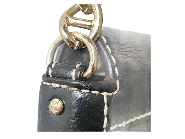 Kate Spade  Iconic Turnlock Gold Chain Handle Mini Bag Handbag  Black Leather - Image 8