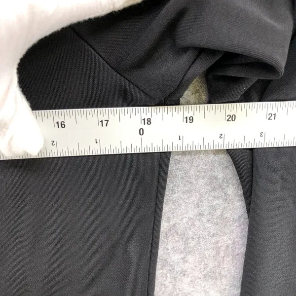 Max Studio Knit Stretch Hoodie Black Ivory Contemporary Zip Up Womens Large L - Image 8