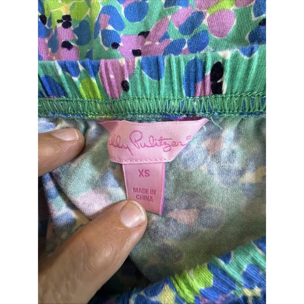 Lilly Pulitzer Strapless mini Dress Blue Floral womens XS preppy festival beach - Image 5