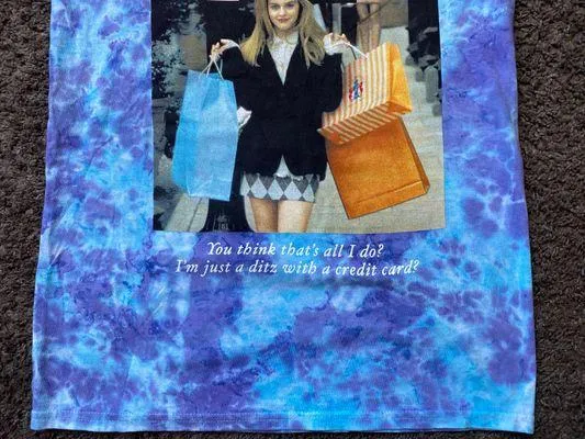 Urban Outfitters Clueless Tie Dye Blue Small Tee - Image 4