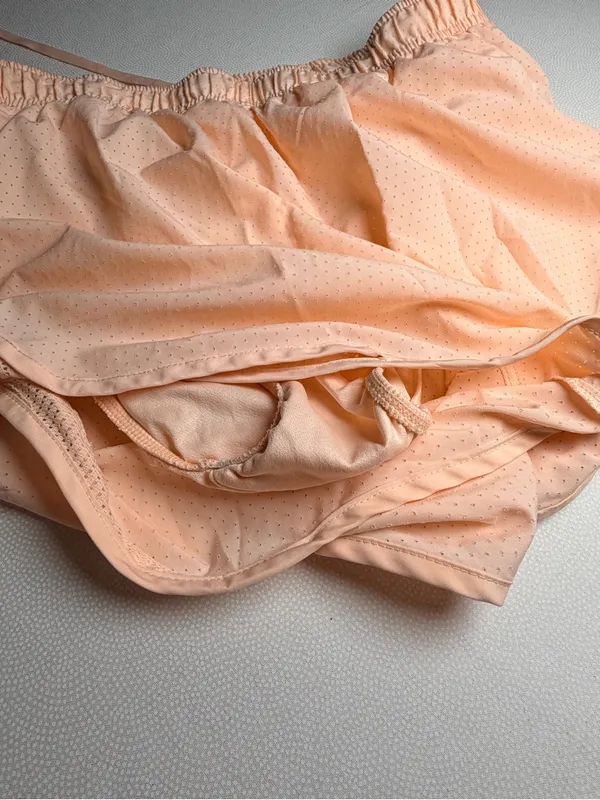 Nike Dri-FIT Womens Medium Peach Running Shorts Perforated Lined Athletic - Image 3