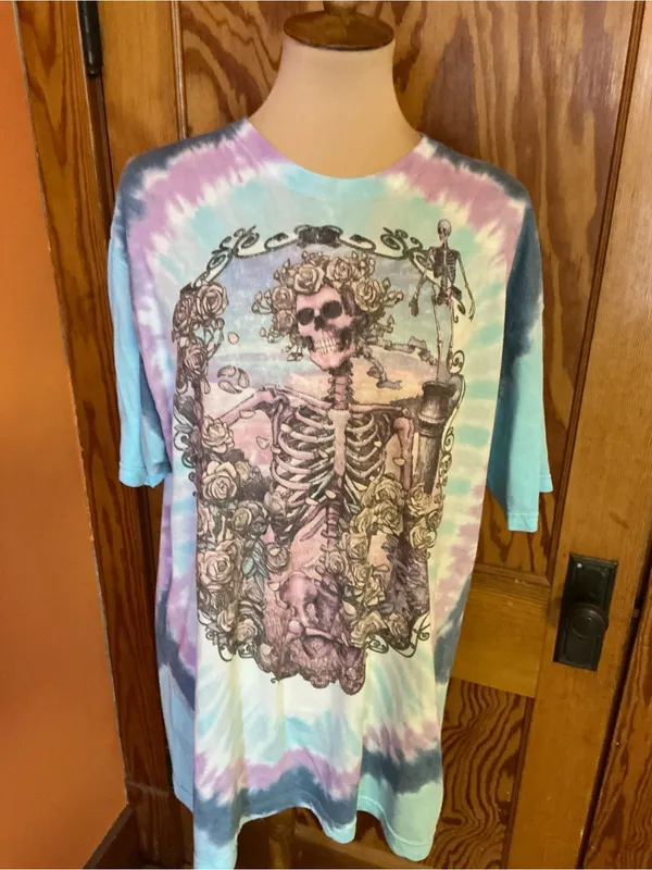 Liquid Blue Grateful Dead Bertha Tie Dye Graphic T Shirt XXL Deadhead Band Tee - Image 4