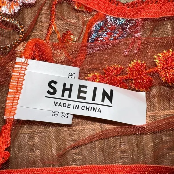 one piece orange sheer mesh Nighty! New Size L - Image 8