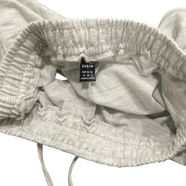 Tie Front Lounge Shorts in Gray, Size M​ - Image 4