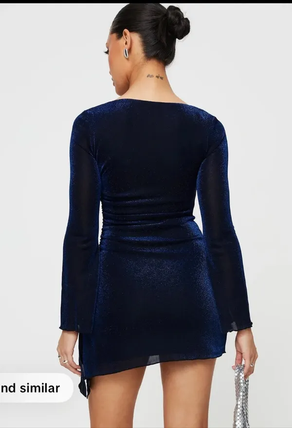 Princess Polly long sleeve blue new years dress - Image 3