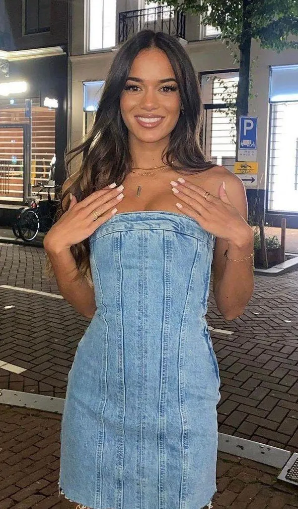 ZARA Mini Denim Dress Bandau Sleevless Blogger Casual Summer - Image 9