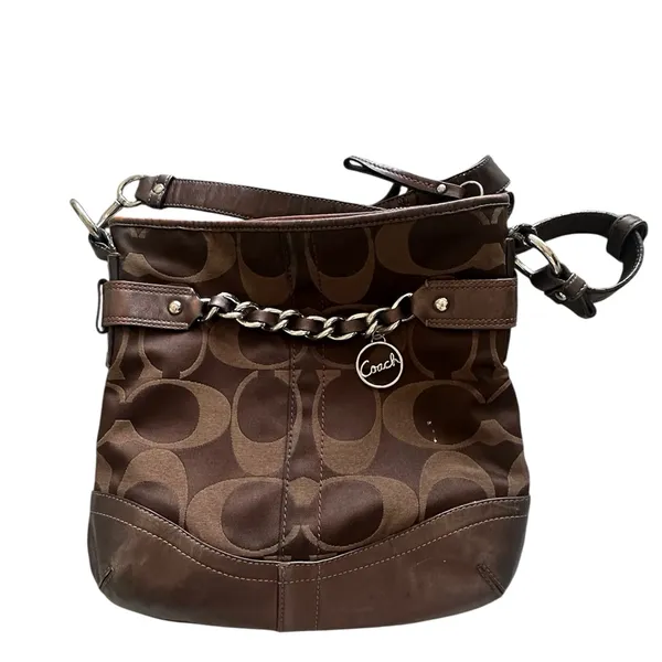Coach F19730 Signature Optic Chain Crossbody /‎ Shoulder Bag – Chocolate Brown - Image 3