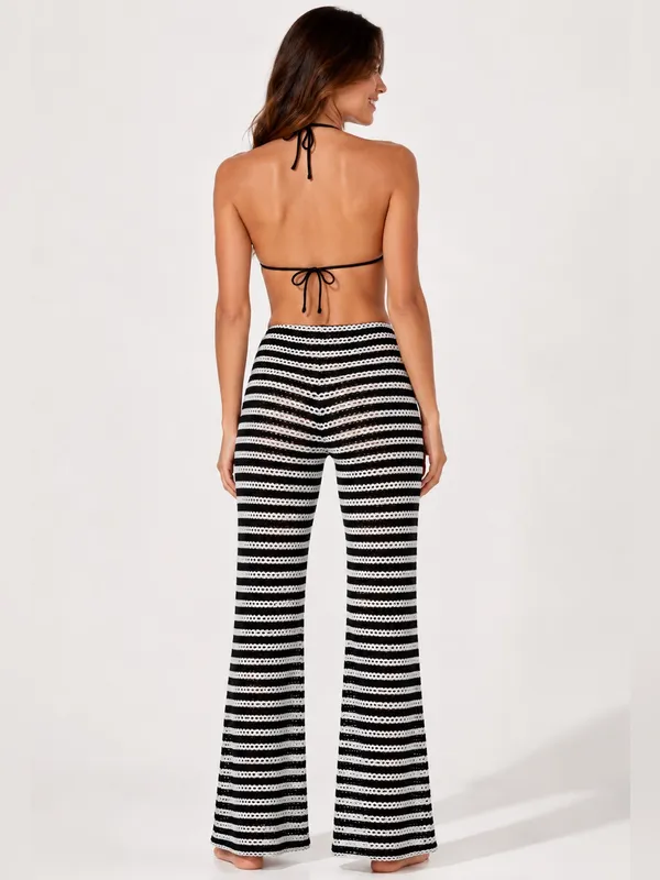 H&M Beachwear Perforated Wide-Leg‎ Pants Medium NWT - Image 2
