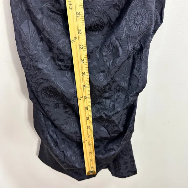 Vtg Y2K Nicole Miller Collection Floral Ruched Mini Dress Dark Feminine Showgirl - Image 4