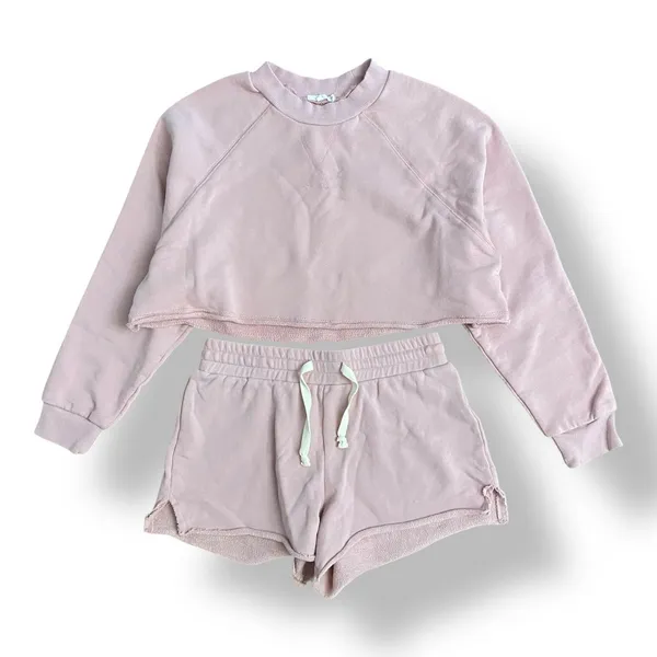 NIA Pink Crop Cotton Pullover Sweatshirt Size XS‎ Lounge Athleisure - Image 5