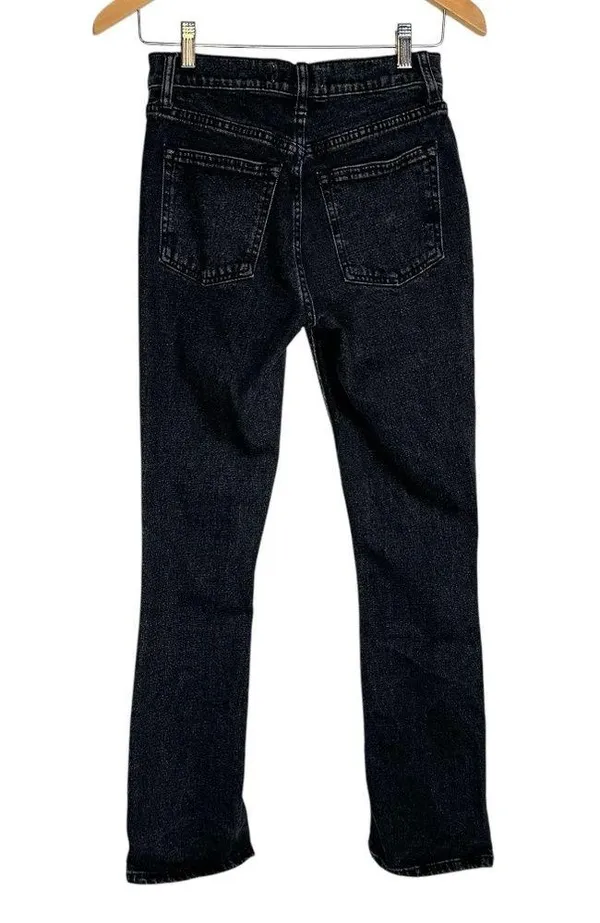 Abercrombie & Fitch Split Hem Jeans Sz 25 Black Denim Skinny High Rise - Image 5