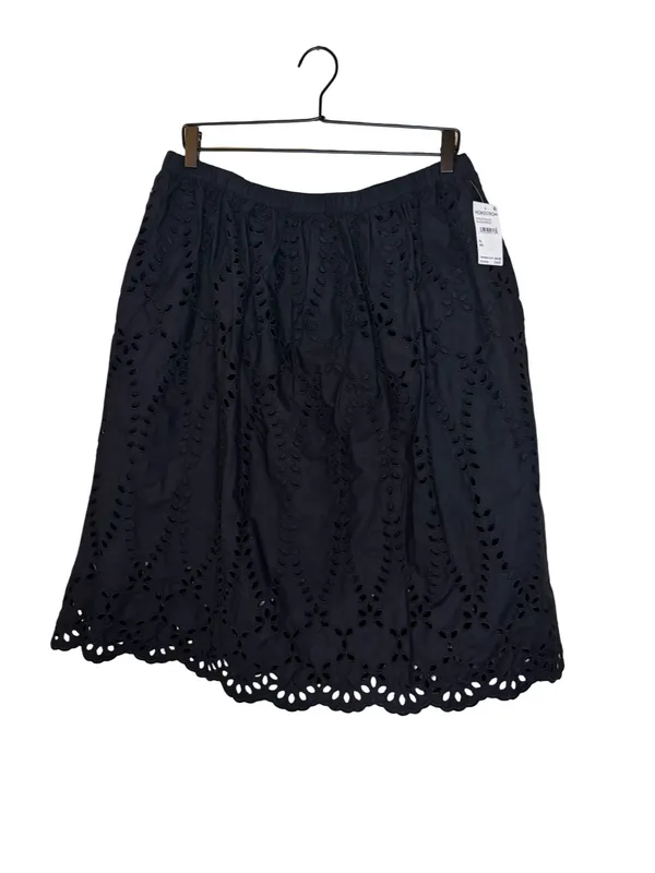 Frank & Eileen Gracie Black Eyelet Midi Skirt NWT XL - Image 5