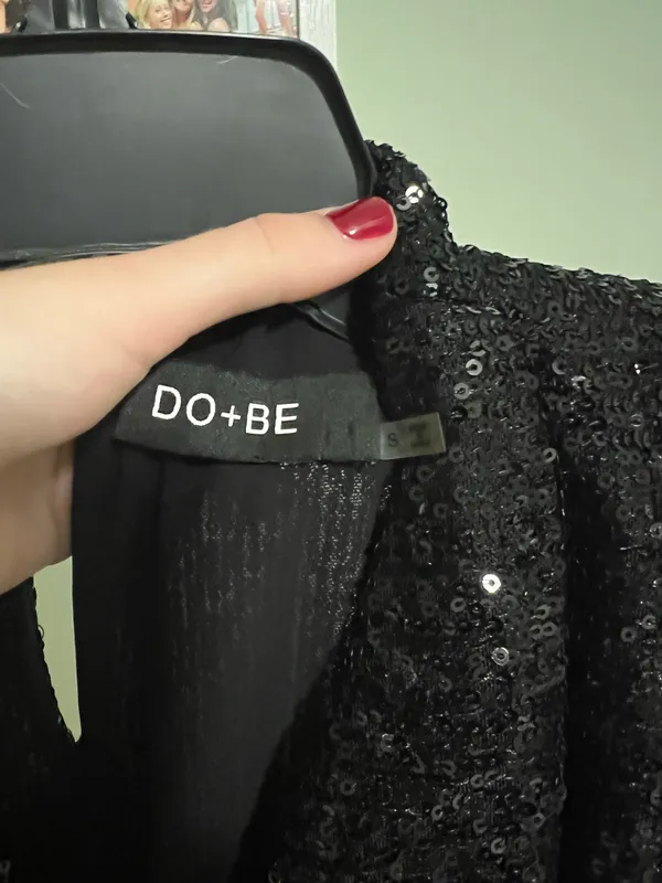 Do+Be Black Sparkly Sequin Cowl Neck Top - Image 3