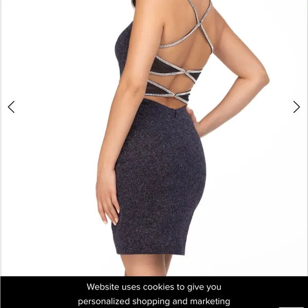 NWT‎ ABBY PARIS 94101 Black Sparkle Dress Open Back Sz 2 $150 - Image 4