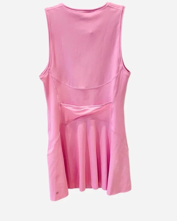 Athleta Ace Pink Tennis Dress 1/4 Zip Athletic Sleeveless Preppy Sporty M - Image 7
