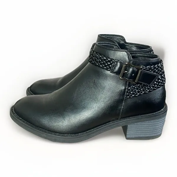 Jeossy Women's Faux Leather Ankle Boots Zipper Casual size 8 NRK23022 - Image 2