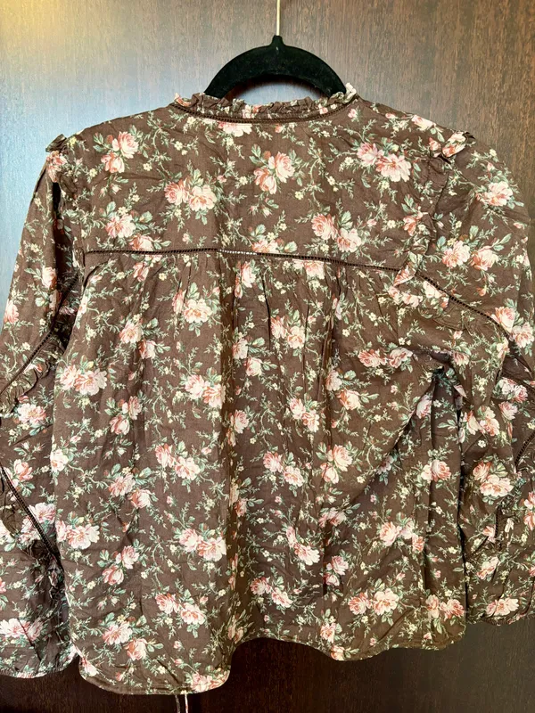 American Eagle AE77 boho Flower Peasant Top Size S - Image 2