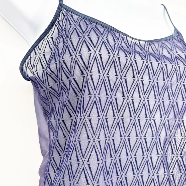 Victoria's Secret Women Purple Sheer Mesh Geometric Y2K‎ Grunge Cami Top Size M - Image 2