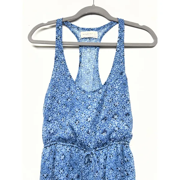 Abercrombie & Fitch Blue Maxi Sheer Dress Womens S Party Beachy Boho Vacation - Image 3