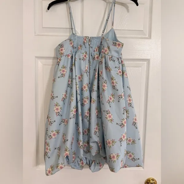 Free People‎ Blue Floral Babydoll Mini Dress Size S Homecoming HOCO - Image 5
