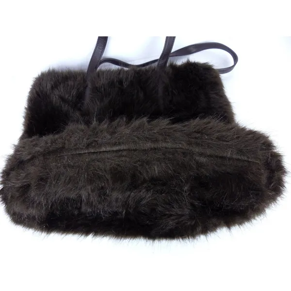 Urban Outfitters Brown Faux Fur Tote Bag Y2K Shoulder Purse Large Fuzzy Grunge - Image 4